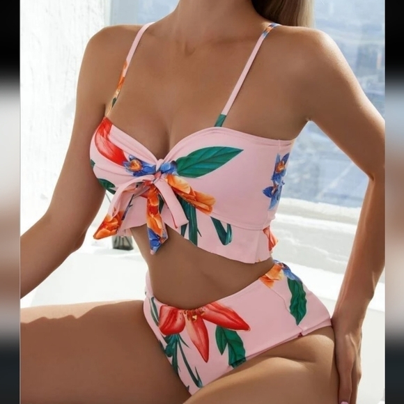 SHEIN Floral Print Swimsuit Size L - Picture 1 of 6